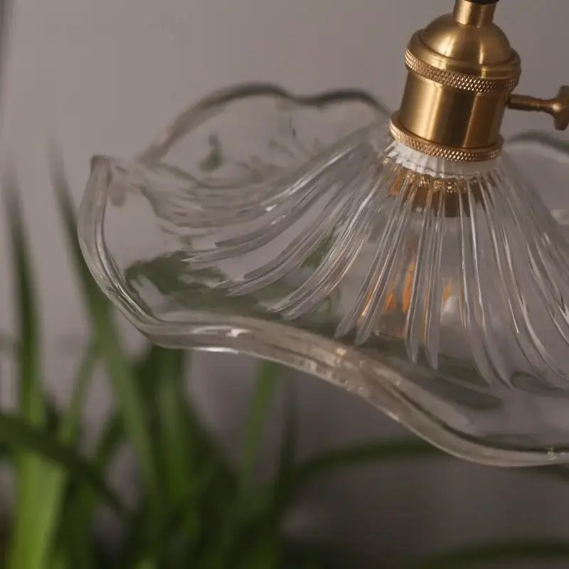 Japanese brass leaf glass led pendant light dining room