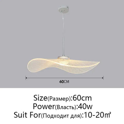 Modern white leaf hat chandelier for living room wireframe pendant
