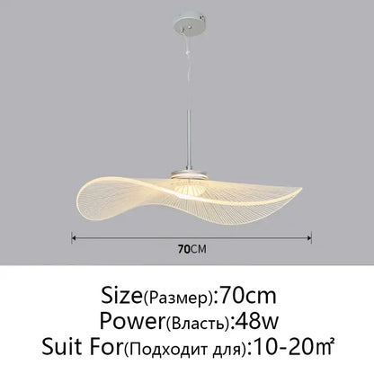 Modern white leaf hat chandelier for living room wireframe pendant