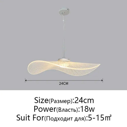 Modern white leaf hat chandelier for living room wireframe pendant