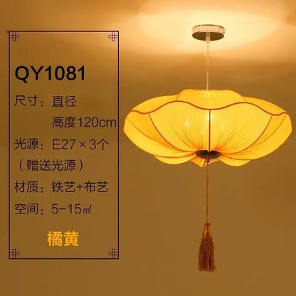 Handmade red orange & yellow lotus leaf lantern pendant light kitchen