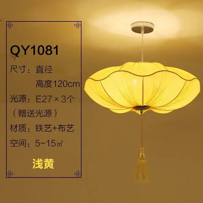 Handmade red orange & yellow lotus leaf lantern pendant light kitchen
