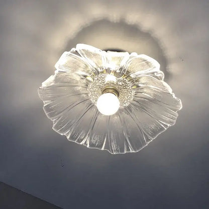 Nordic pink & purple lotus leaf led ceiling lamp for bedroom