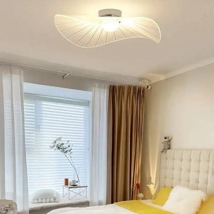 Modern minimalist white lotus leaf led chandelier living room pendant light