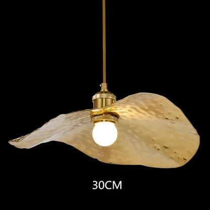 Modern gold hammered lotus leaf led chandelier for dining room