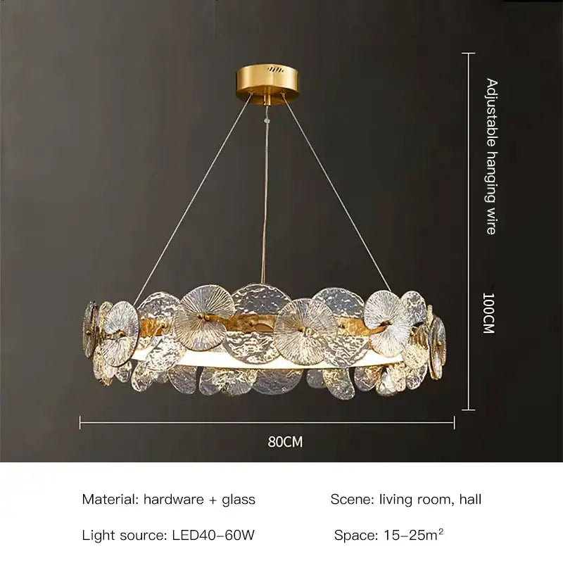 lotus leaf gold crystal chandelier for dining room