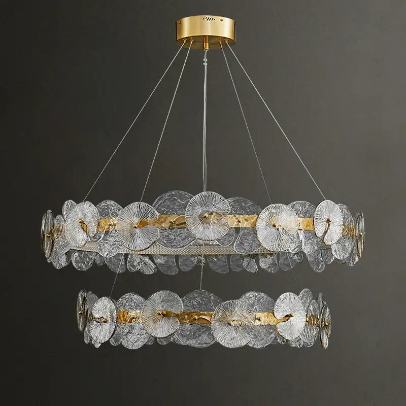 lotus leaf gold crystal chandelier for dining room
