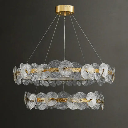 lotus leaf gold crystal chandelier for dining room