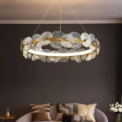 lotus leaf gold crystal chandelier for dining room