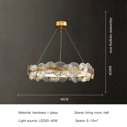 Modern gold lotus leaf led chandelier for dining room
