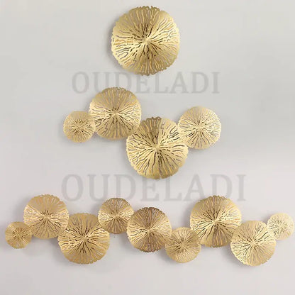 Industrial golden lotus leaf led wall sconce living room light