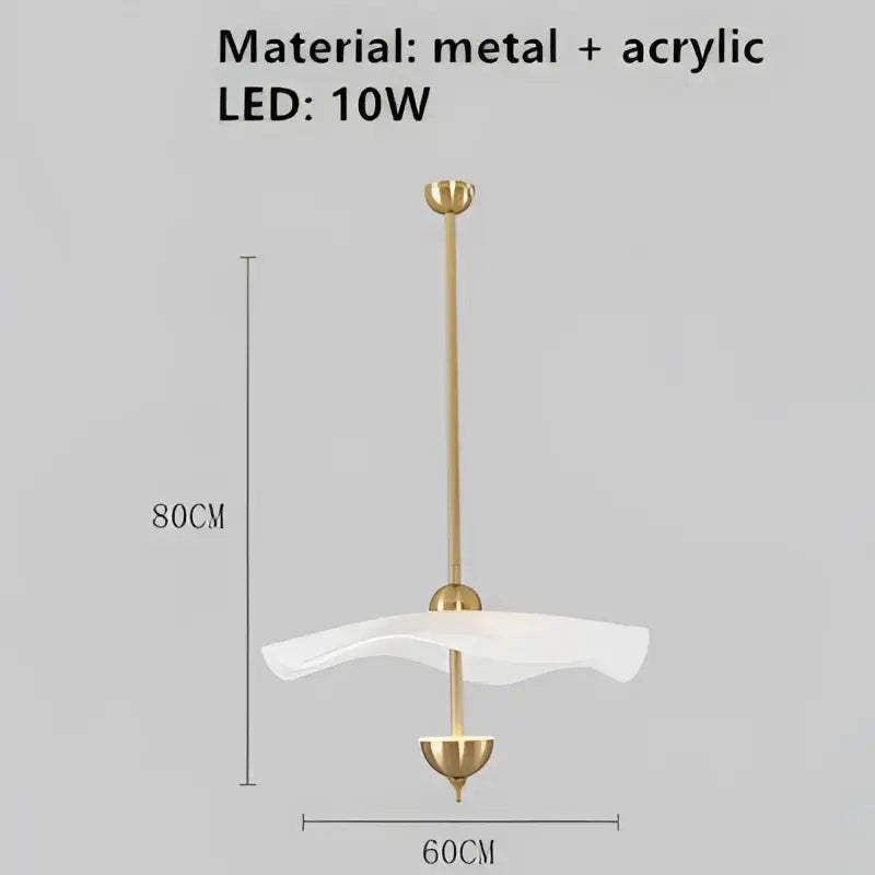 Modern lotus leaf pendant lamp gold and white dining room lighting