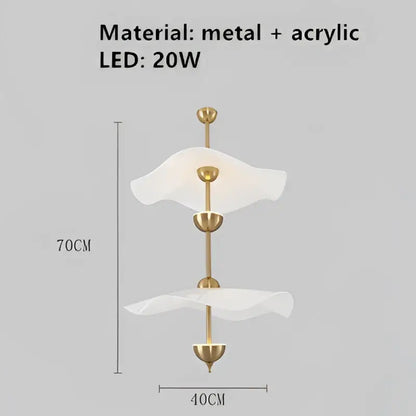 Modern lotus leaf pendant lamp gold and white dining room lighting