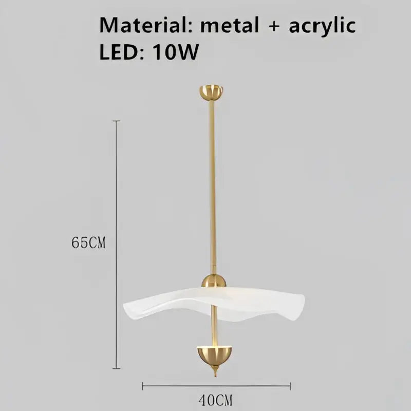 Modern lotus leaf pendant lamp gold and white dining room lighting