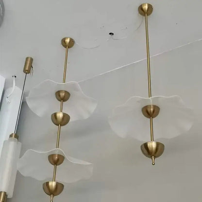 Modern lotus leaf pendant lamp gold and white dining room lighting