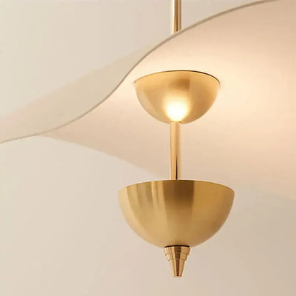 Modern lotus leaf pendant lamp gold and white dining room lighting