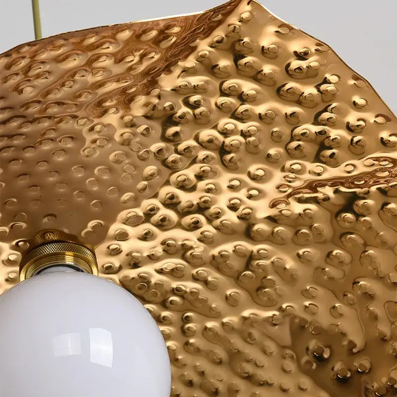 Luxury gold lotus leaf pendant light for dining room and cafe