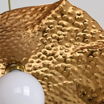 Luxury gold lotus leaf pendant light for dining room and cafe