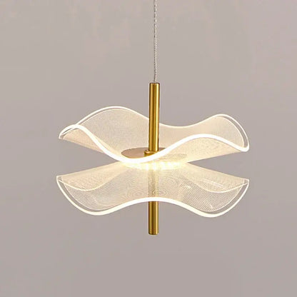 Modern gold lotus leaf pendant light for dining room
