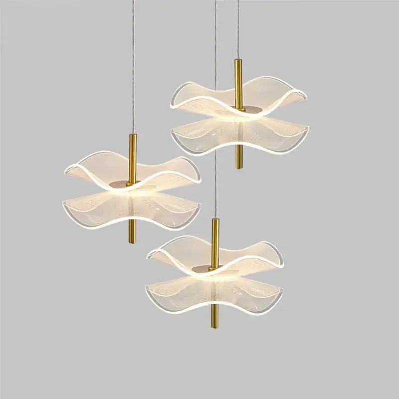 Modern gold lotus leaf pendant light for dining room