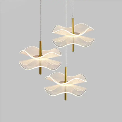 Modern gold lotus leaf pendant light for dining room