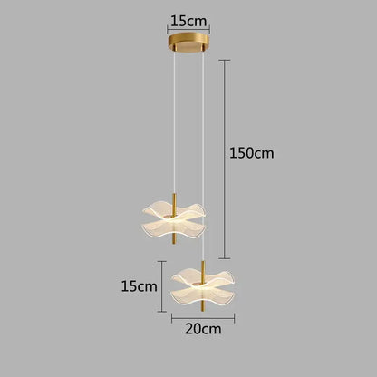 Modern gold lotus leaf pendant light for dining room