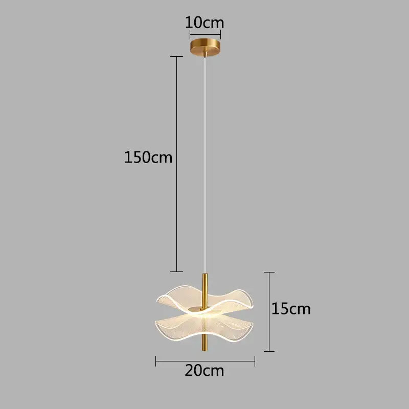 Modern gold lotus leaf pendant light for dining room