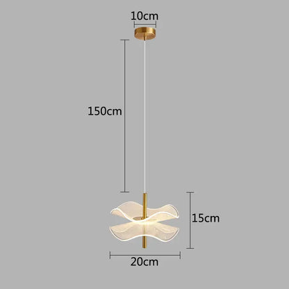 Modern gold lotus leaf pendant light for dining room