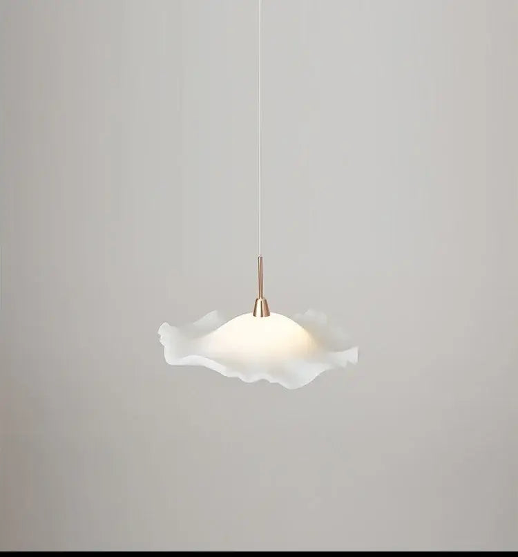 Modern white and rose gold lotus leaf pendant light bedroom