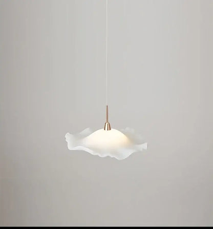 Modern white and rose gold lotus leaf pendant light bedroom