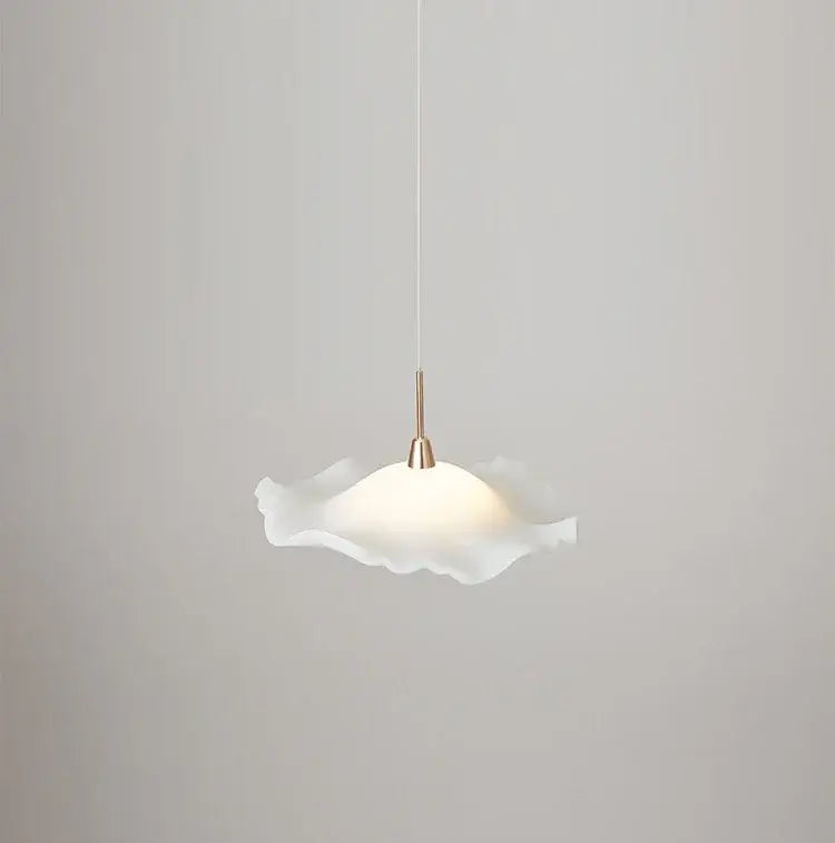 Modern white and rose gold lotus leaf pendant light bedroom