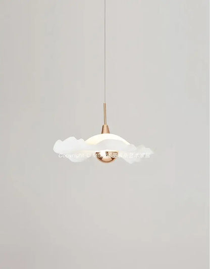 Modern white and rose gold lotus leaf pendant light bedroom