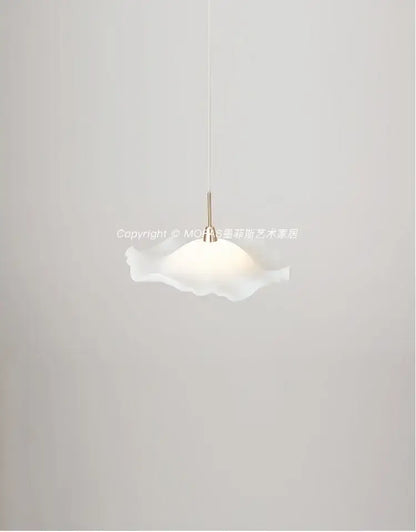 Modern white and rose gold lotus leaf pendant light bedroom