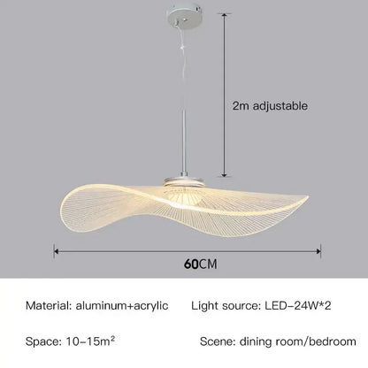Modern white lotus leaf pendant light dining room fan design