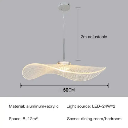 Modern white lotus leaf pendant light dining room fan design