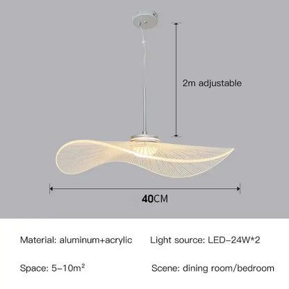 Modern white lotus leaf pendant light dining room fan design