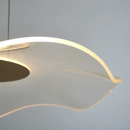 Modern white mesh lotus leaf pendant light for living room