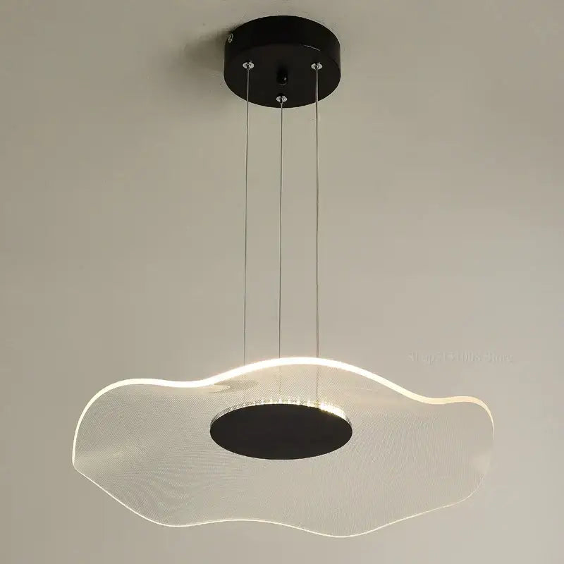 Modern white mesh lotus leaf pendant light for living room