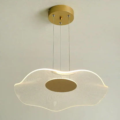 Modern white mesh lotus leaf pendant light for living room