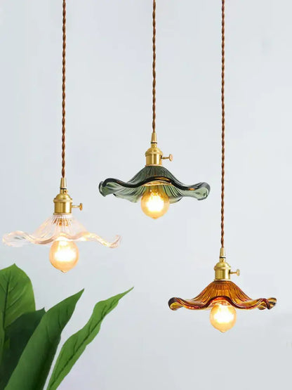 Modern green lotus leaf pendant light for dining room