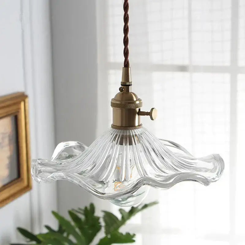 Modern green lotus leaf pendant light for dining room