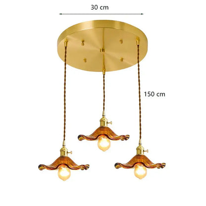 Modern green lotus leaf pendant light for dining room