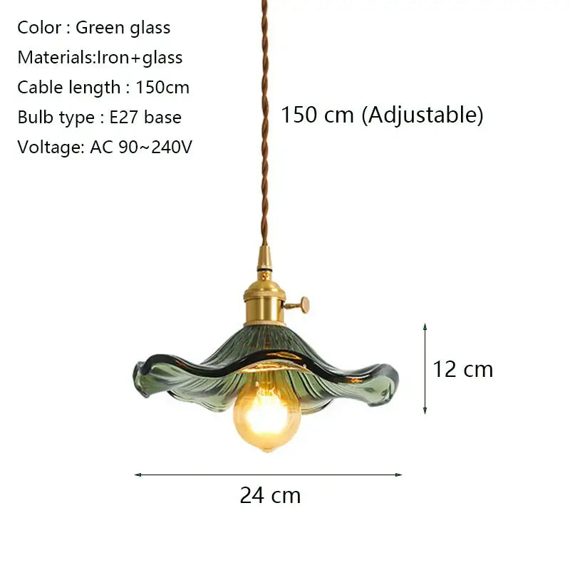 Modern green lotus leaf pendant light for dining room
