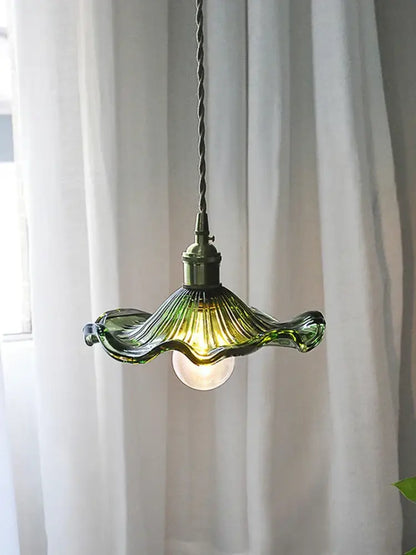 Modern green lotus leaf pendant light for dining room
