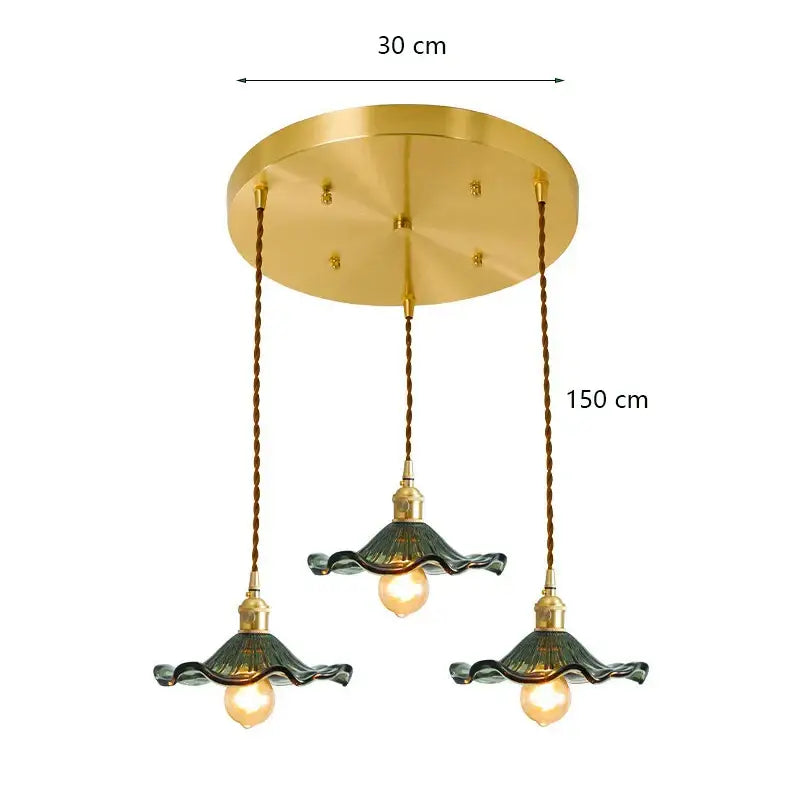 Modern green lotus leaf pendant light for dining room
