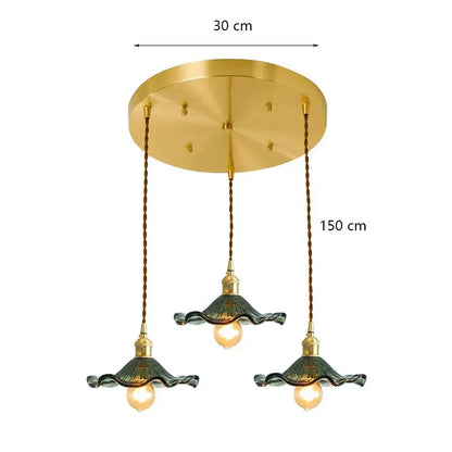 Modern green lotus leaf pendant light for dining room