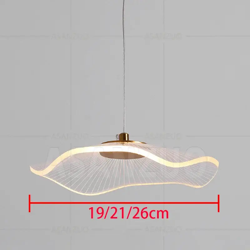 Modern gold lotus leaf single pendant lamp kitchen art decor