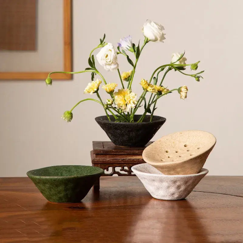 Lotus root clay bowl flower vase – living room home decor