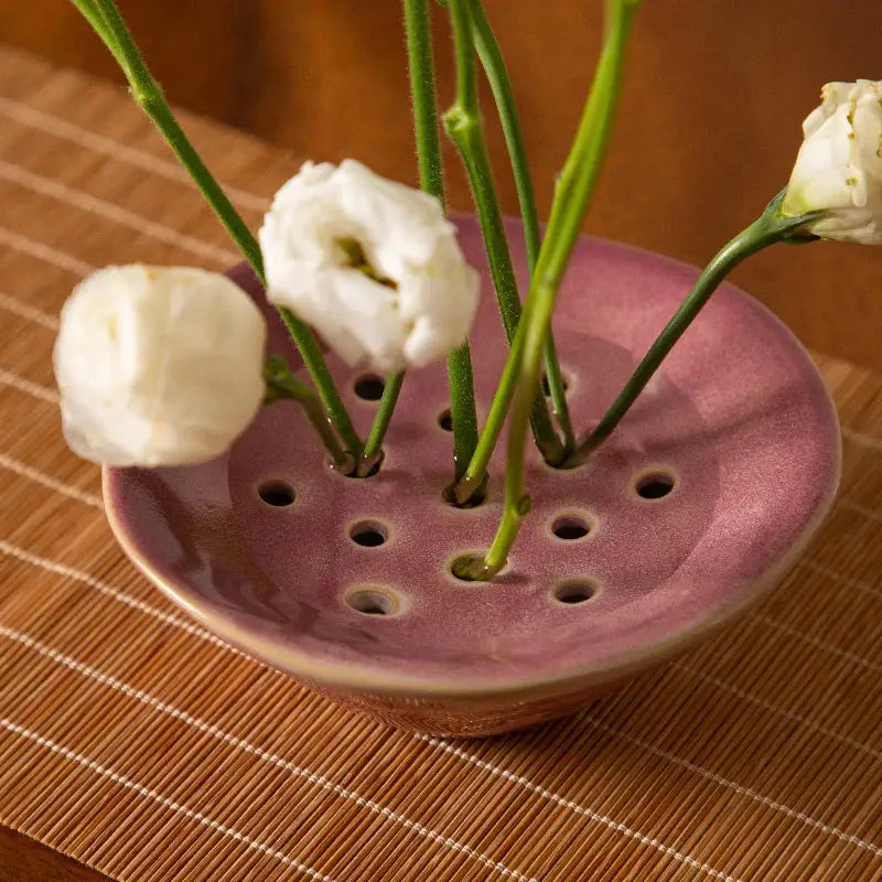 Lotus root clay bowl flower vase – living room home decor