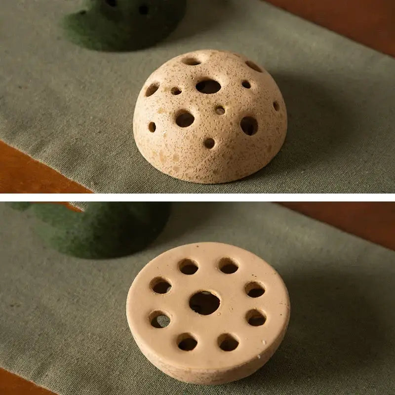 Lotus seedpod stone sand incense burner set living room decor